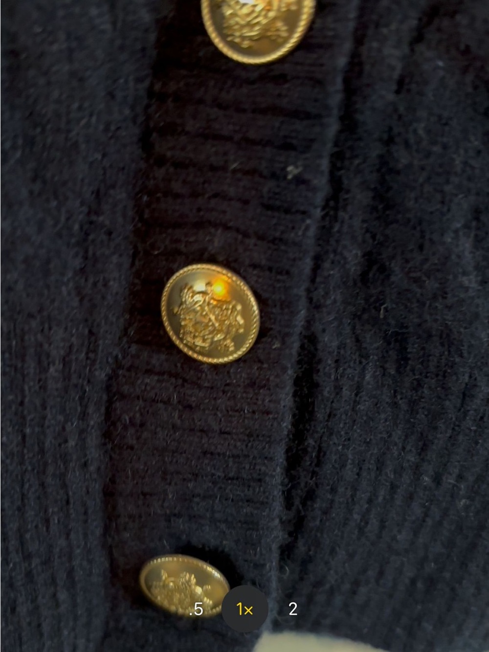 J. Crew Navy Cable-Knit Cashmere Button Vest with Gold-Tone Buttons - Picture 12 of 12
